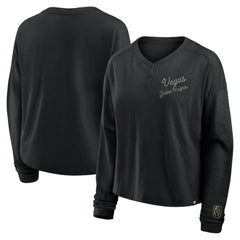 NHL Vegas Golden Knights Fanatics Women's Oversized All Out Effort Long Sleeve Henley T-Shirt