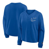 NHL St. Louis Blues Fanatics Women's Oversized All Out Effort Long Sleeve Henley T-Shirt