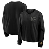 NHL Boston Bruins Fanatics Women's Oversized All Out Effort Long Sleeve Henley T-Shirt