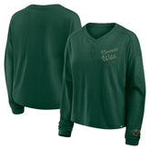 NHL Minnesota Wild Fanatics Women's Oversized All Out Effort Long Sleeve Henley T-Shirt
