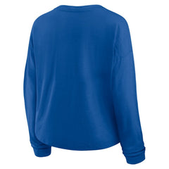 NHL New York Rangers Fanatics Women's Oversized All Out Effort Long Sleeve Henley T-Shirt