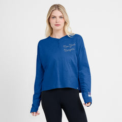 NHL New York Rangers Fanatics Women's Oversized All Out Effort Long Sleeve Henley T-Shirt