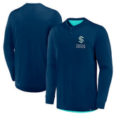 NHL Seattle Kraken Fanatics Adrenaline Push Long Sleeve Henley Shirt