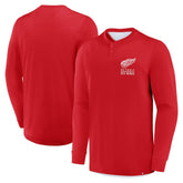 NHL Detroit Red Wings Fanatics Adrenaline Push Long Sleeve Henley Shirt