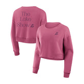 Fanatics Los Angeles Lakers Women's Studio Tri-Blend Cropped Pullover Sweatshirt