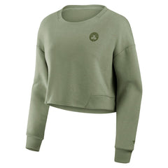 Fanatics Boston Celtics Women's Studio Tri-Blend Cropped Pullover Sweatshirt