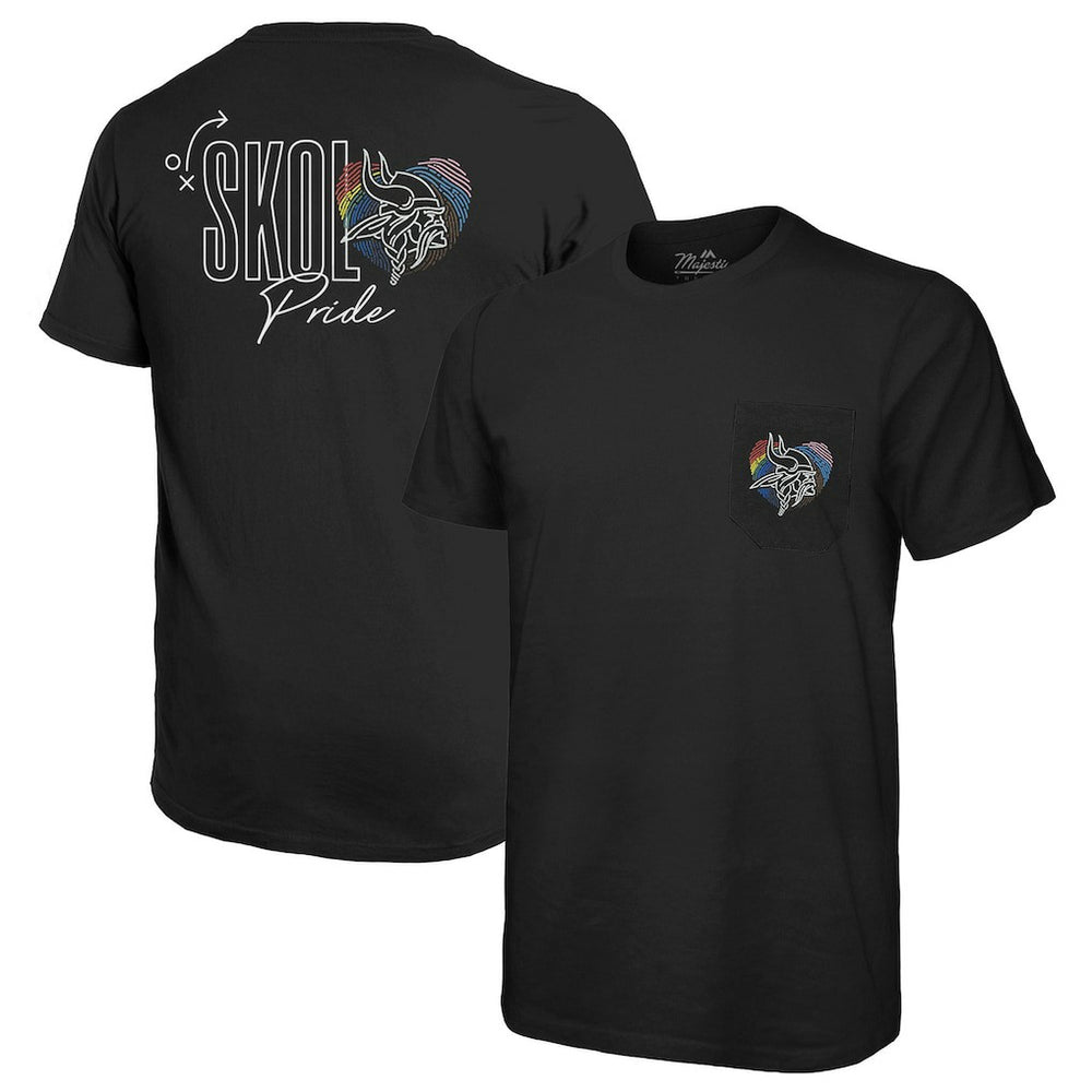 Majestic Threads Pride Pocket T-Shirt - Minnesota Vikings T-shirts