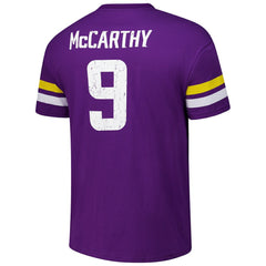 J.J. McCarthy Majestic Threads Name & Number Oversized Fit T-Shirt - Minnesota Vikings T-shirts