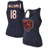 Caleb Williams Majestic Threads Women's Name & Number Tri-Blend Scoop Neck Tank Top - Chicago Bears Tops