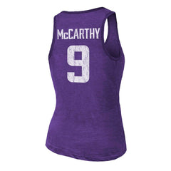 J.J. McCarthy Majestic Threads Women's Name & Number Tri-Blend Scoop Neck Tank Top - Minnesota Vikings Tops