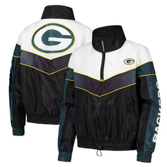 The Wild Collective Women's 1/4 Zip Track Jacket - Green Bay Packers Jackets