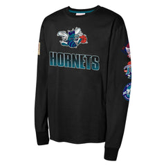 Mitchell & Ness Charlotte Hornets Youth Hardwood Classic All Over Long Sleeve T-Shirt