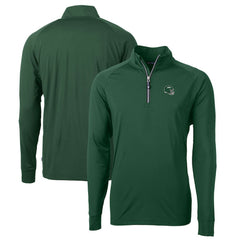Cutter & Buck Helmet Adapt Eco Knit Stretch Recycled Quarter-Zip Top - New York Jets Tops