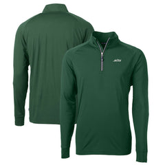 Cutter & Buck Primary Logo Adapt Eco Knit Stretch Recycled Quarter-Zip Top - New York Jets Tops