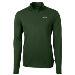 Cutter & Buck Primary Logo Virtue Eco Pique Recycled Quarter-Zip Pullover Top - New York Jets Pullover