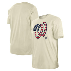 Cream Washington Nationals New Era Americana Flag Fill T-Shirt