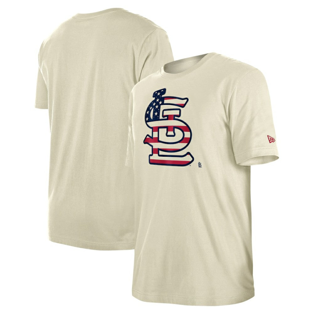 Cream St. Louis Cardinals New Era Americana Flag Fill T-Shirt