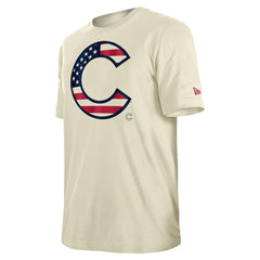 Cream Chicago Cubs New Era Americana Flag Fill T-Shirt