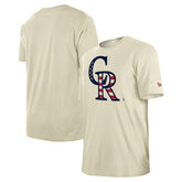 Cream Colorado Rockies New Era Americana Flag Fill T-Shirt