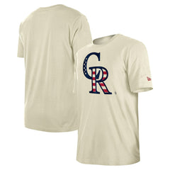 Cream Colorado Rockies New Era Americana Flag Fill T-Shirt