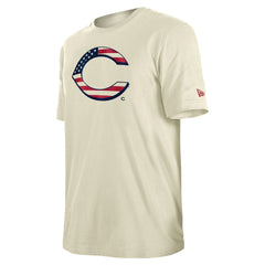 Cream Cincinnati Reds New Era Americana Flag Fill T-Shirt