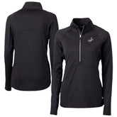 Black Los Angeles Dodgers Cutter & Buck Women's Adapt Eco Knit Stretch Recycled Half-Zip DryTec Top