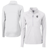 White Minnesota Twins Cutter & Buck Women's Adapt Eco Knit Stretch Recycled Half-Zip DryTec Top