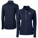 Navy New York Mets Cutter & Buck Women's Adapt Eco Knit Stretch Recycled Half-Zip DryTec Top
