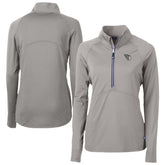 Gray Cleveland Guardians Cutter & Buck Women's Adapt Eco Knit Stretch Recycled Half-Zip DryTec Top