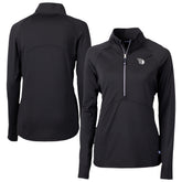 Black Cleveland Guardians Cutter & Buck Women's Adapt Eco Knit Stretch Recycled Half-Zip DryTec Top