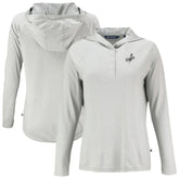 Gray Los Angeles Dodgers Cutter & Buck Women's Coastline Epic Comfort Eco Recycled Raglan Long Sleeve Hoodie T-Shirt