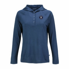 Navy Houston Astros Cutter & Buck Women's Coastline Epic Comfort Eco Recycled Raglan Long Sleeve Hoodie T-Shirt