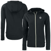 Black New York Yankees Cutter & Buck Women's Daybreak Eco Recycled Full-Zip Hoodie