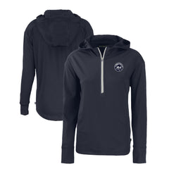 Navy New York Mets Cutter & Buck Women's Daybreak Eco Recycled Half-Zip Hoodie