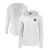 White New York Mets Cutter & Buck Women's Daybreak Eco Recycled Half-Zip Hoodie