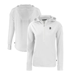 White Detroit Tigers Cutter & Buck Women's Daybreak Eco Recycled Half-Zip Hoodie