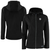 Black New York Yankees Cutter & Buck Women's Evoke Eco Softshell Recycled Full-Zip Hoodie Jacket