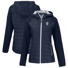 Navy Minnesota Twins Cutter & Buck Women's Rainier Primaloft Eco Full-Zip Hybrid Jacket