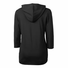 Black New York Mets Cutter & Buck Women's Virtue Eco Pique Half-Zip 3/4 Sleeve Pullover Hoodie