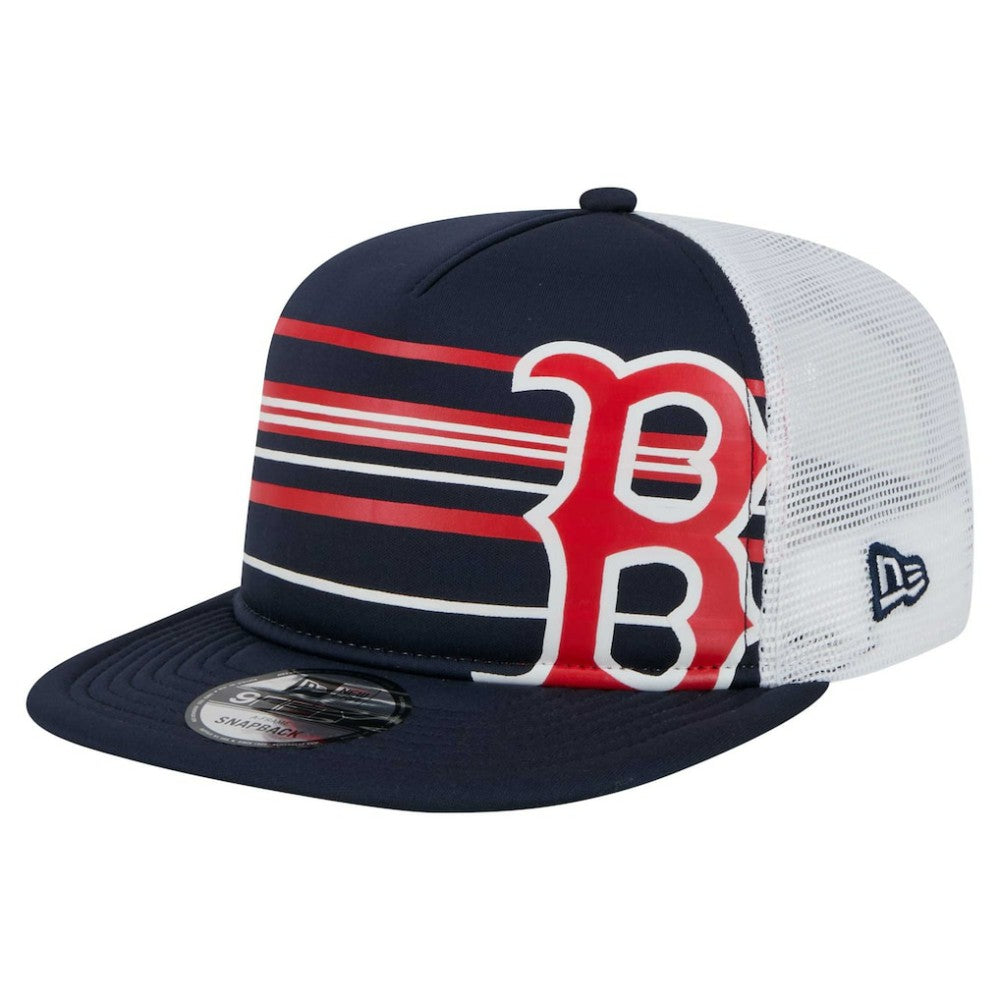 Navy Boston Red Sox New Era 9FIFTY A-Frame Trucker Snapback Hat