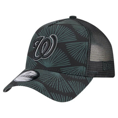 Black Washington Nationals New Era 9FORTY A-Frame Trucker Adjustable Hat