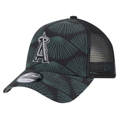 Black Los Angeles Angels New Era 9FORTY A-Frame Trucker Adjustable Hat