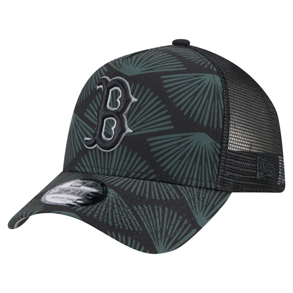 Black Boston Red Sox New Era 9FORTY A-Frame Trucker Adjustable Hat
