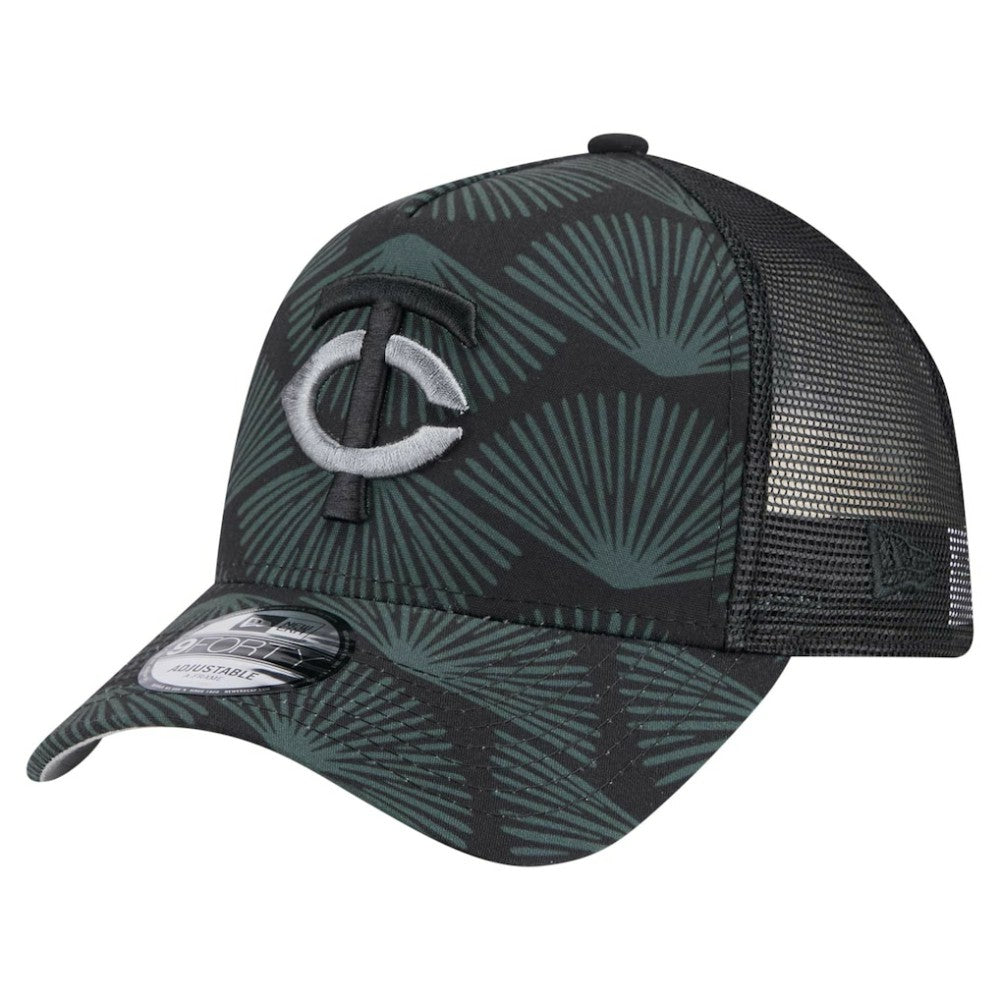 Black Minnesota Twins New Era 9FORTY A-Frame Trucker Adjustable Hat