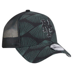 Black New York Mets New Era 9FORTY A-Frame Trucker Adjustable Hat