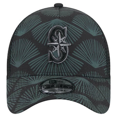 Black Seattle Mariners New Era 9FORTY A-Frame Trucker Adjustable Hat