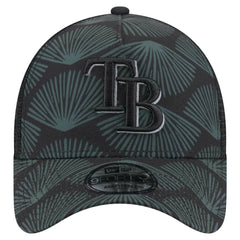 Black Tampa Bay Rays New Era 9FORTY A-Frame Trucker Adjustable Hat