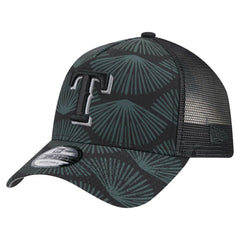 Black Texas Rangers New Era 9FORTY A-Frame Trucker Adjustable Hat