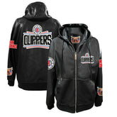 LA Clippers Jeff Hamilton Vegan Leather Full-Zip Hoodie