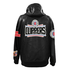 LA Clippers Jeff Hamilton Vegan Leather Full-Zip Hoodie
